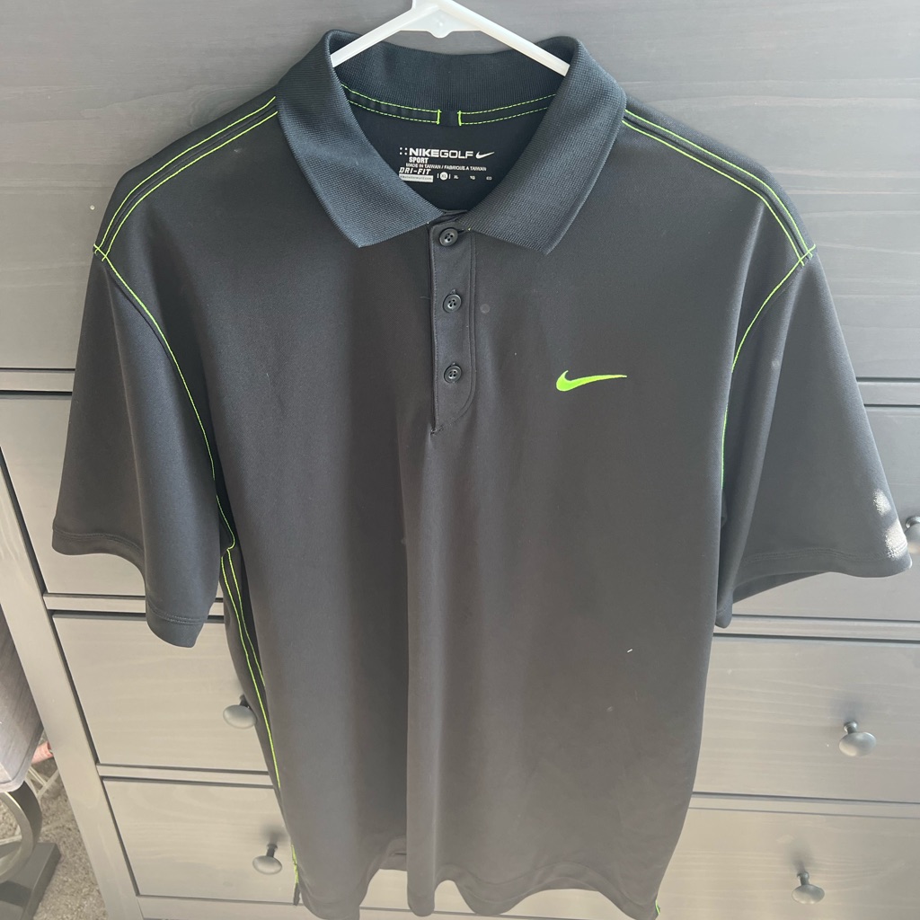 Black And Green Nike Golf Shirt